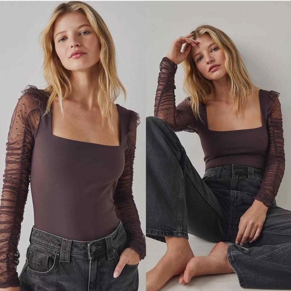Free People Women’s Black Must be Love Bodysuit - Picture 5 of 16